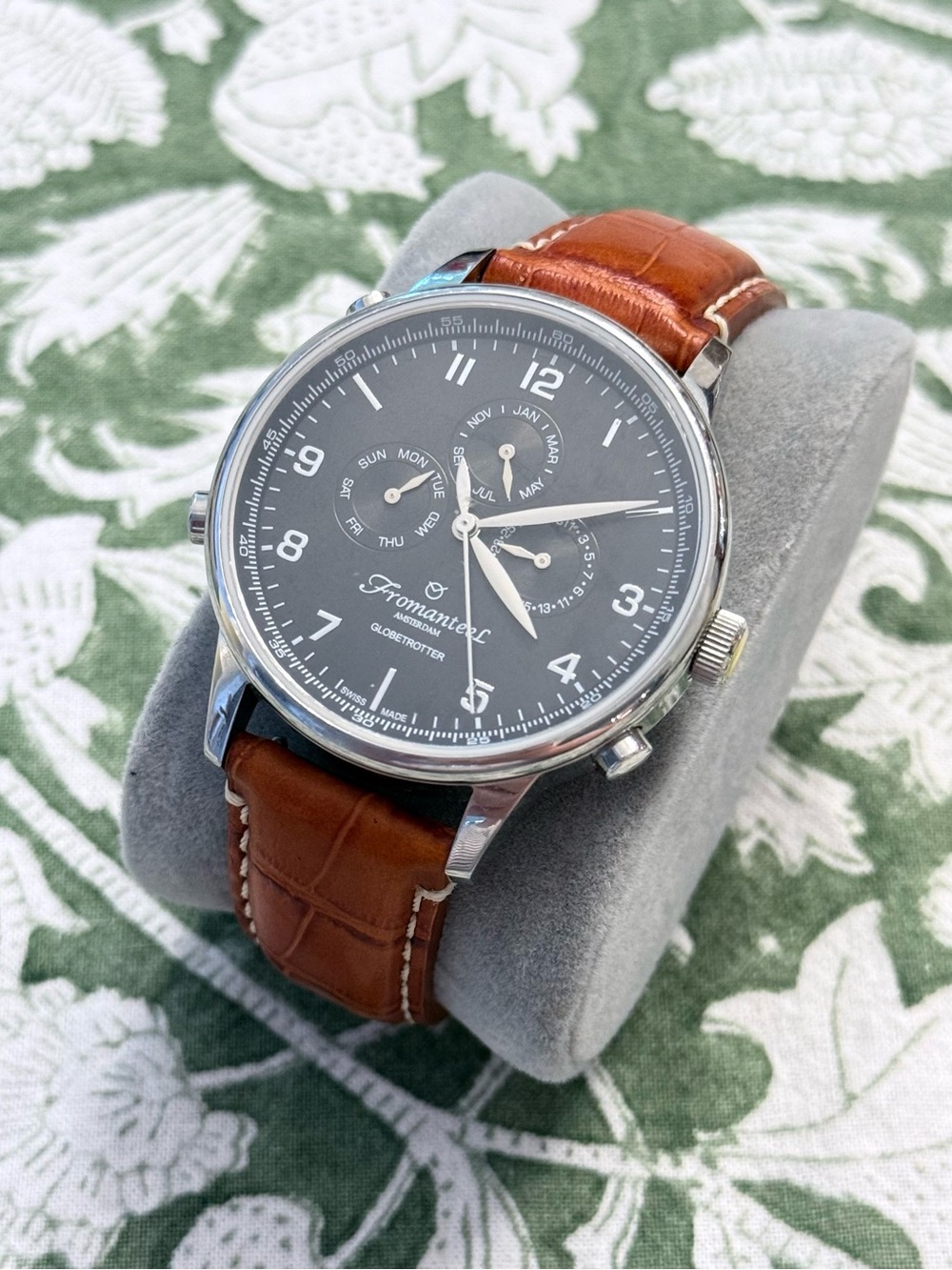 Fromanteel Amsterdam Globetrotter Men’s Watch Brown Leather